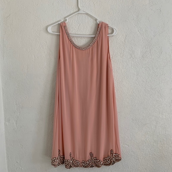 Blush pink beaded Forever 21 dress - Picture 1 of 6